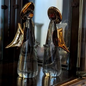 Vintage Rare Murano Gold Plated Angel Duo
